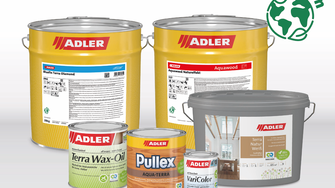 La gamme green d'ADLER propose des revêtements durables pour tous les domaines d'application : des revêtements pour meubles et fenêtres aux produits de protection du bois et de bricolage. | © ADLER